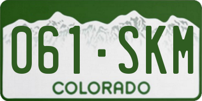 CO license plate 061SKM