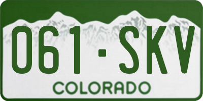 CO license plate 061SKV