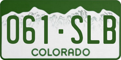 CO license plate 061SLB