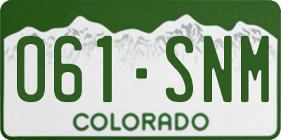 CO license plate 061SNM