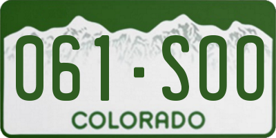 CO license plate 061SOO