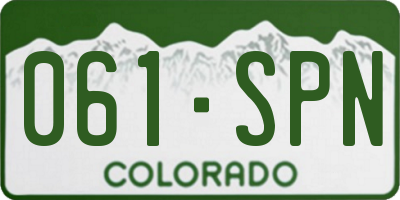 CO license plate 061SPN
