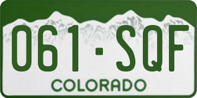 CO license plate 061SQF