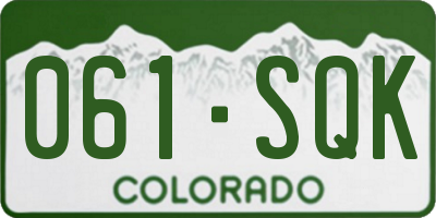 CO license plate 061SQK