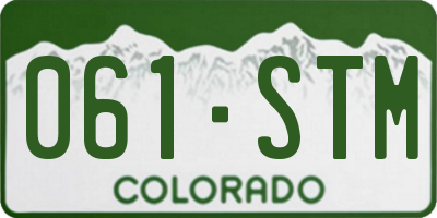 CO license plate 061STM