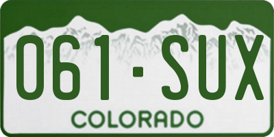 CO license plate 061SUX