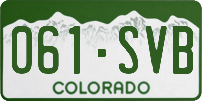 CO license plate 061SVB