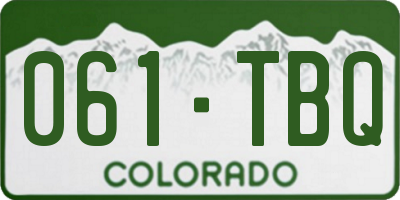 CO license plate 061TBQ