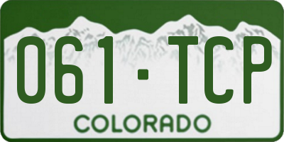 CO license plate 061TCP