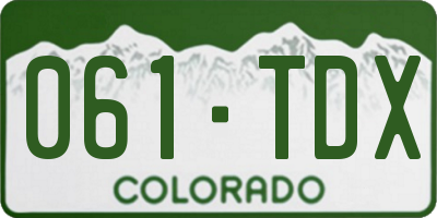 CO license plate 061TDX