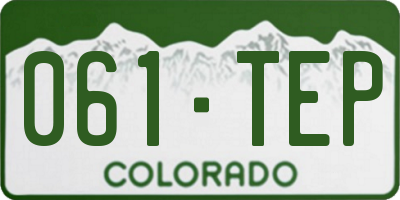 CO license plate 061TEP