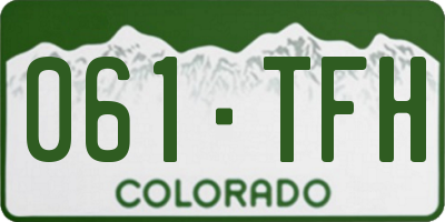 CO license plate 061TFH