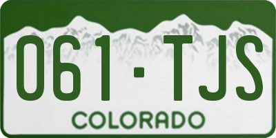 CO license plate 061TJS