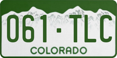 CO license plate 061TLC