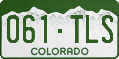 CO license plate 061TLS