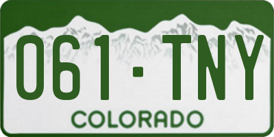CO license plate 061TNY