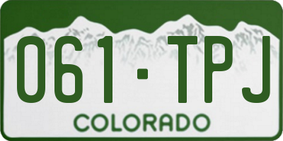 CO license plate 061TPJ