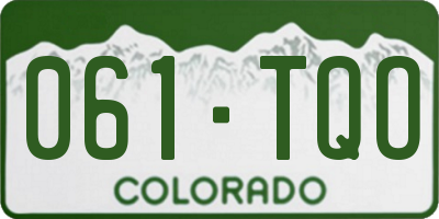 CO license plate 061TQO
