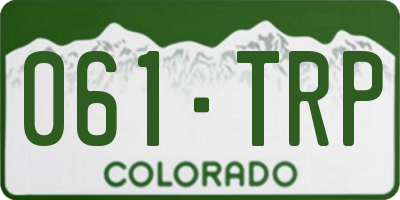 CO license plate 061TRP