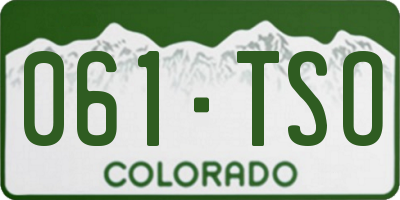 CO license plate 061TSO
