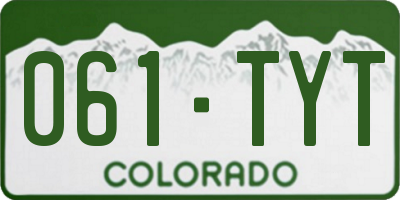CO license plate 061TYT