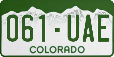 CO license plate 061UAE