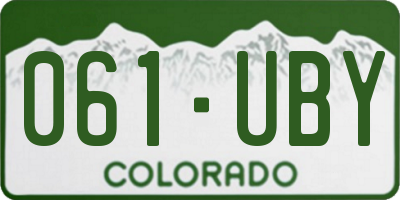 CO license plate 061UBY