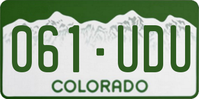 CO license plate 061UDU