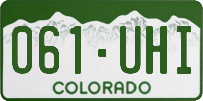 CO license plate 061UHI