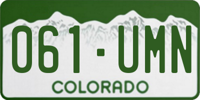 CO license plate 061UMN