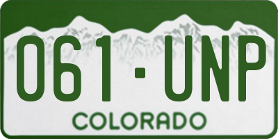 CO license plate 061UNP