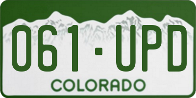 CO license plate 061UPD