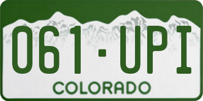 CO license plate 061UPI