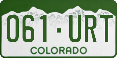 CO license plate 061URT
