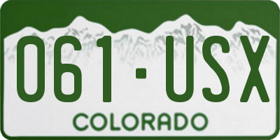 CO license plate 061USX