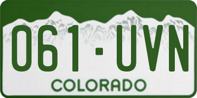 CO license plate 061UVN