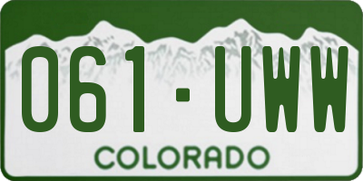 CO license plate 061UWW