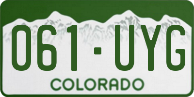 CO license plate 061UYG