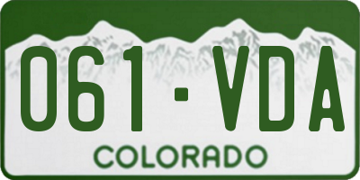 CO license plate 061VDA