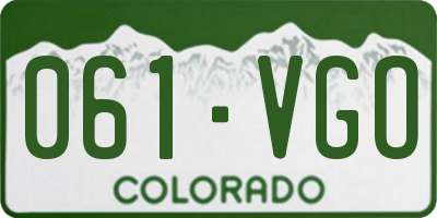 CO license plate 061VGO