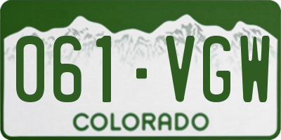 CO license plate 061VGW