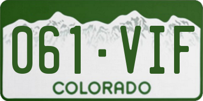 CO license plate 061VIF