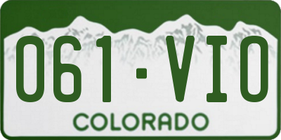 CO license plate 061VIO