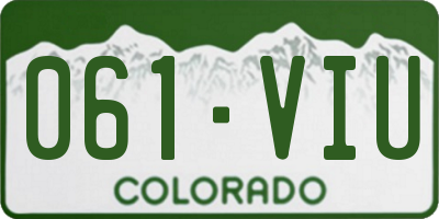 CO license plate 061VIU
