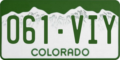 CO license plate 061VIY