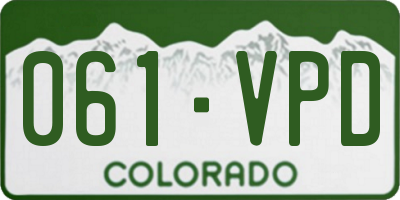 CO license plate 061VPD