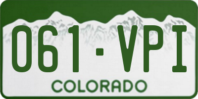 CO license plate 061VPI