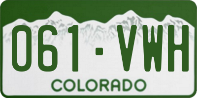 CO license plate 061VWH