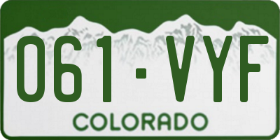 CO license plate 061VYF