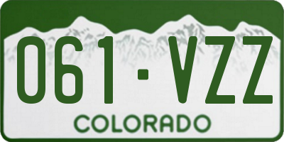 CO license plate 061VZZ